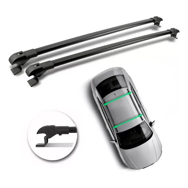 Rack De Teto Travessa Bagageiro Preto Para Todos Os Veículos
