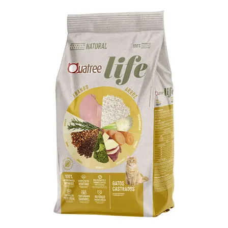 Quatree Life Gatos Castrados Frango E Arroz 3kg