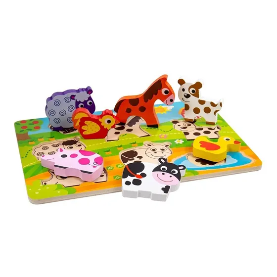  Puzzle Rompecabezas Infantil De Madera Encastre Tooky Toy 