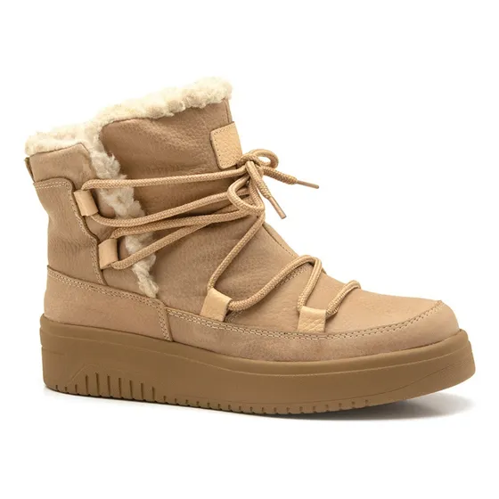 Bota Keady Cuero Genuino Corderito Pies Abrigados Confort