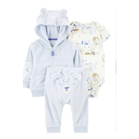 Conjunto Vestuario Bebe Niños Carters Azul Claro 3 Meses