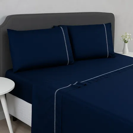 Jogo Lençol Elástico Casal Queen Size Box 4 Peças 400 Fios