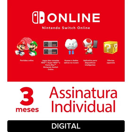 Nintendo Switch Online membresía 3 meses (Digital)