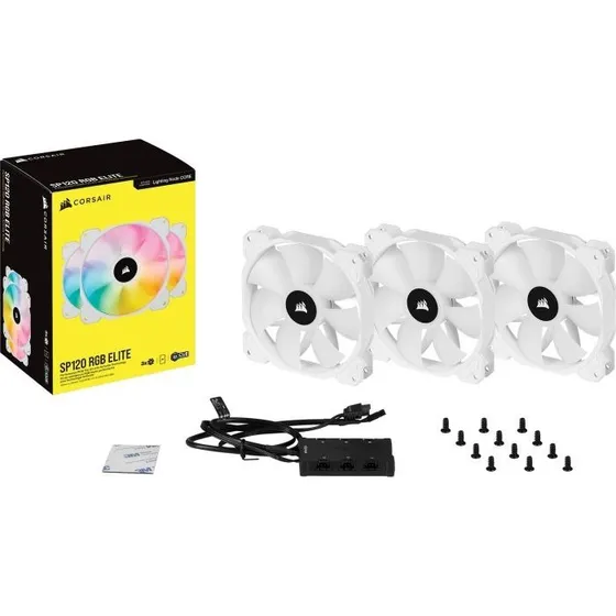 3 Fan Corsair Sp120 Elite Rgb Icue 120mm + Controladora.