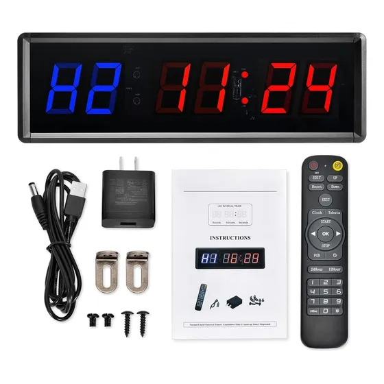 Temporizador De Reloj De Gimnasia Para El Hogar Con Remoto,