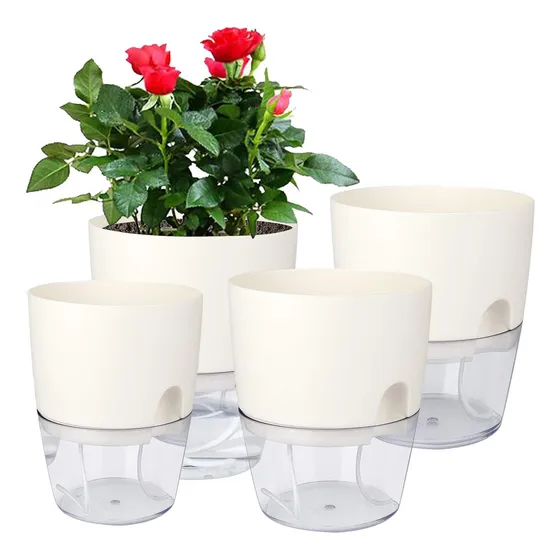 Set 4 Macetero Autorregante Para Plantas De Interior