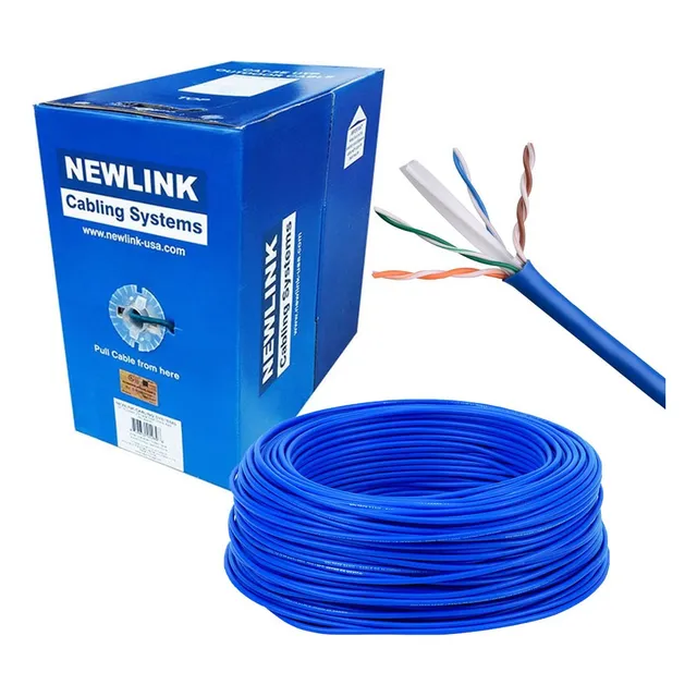 Cable De Red Utp Cat-6 Newlink - Caja 305m / Interior Azul