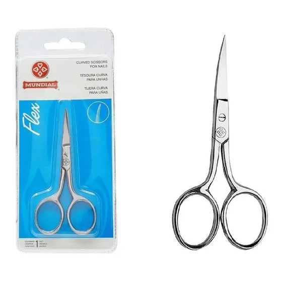 Tesoura Para Unhas Mundial Flex Curva Inox Bc-327