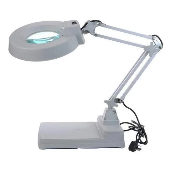 Lupa 10x Con Luz Led Para Escritorio - Base Amplia 30x20 Cms