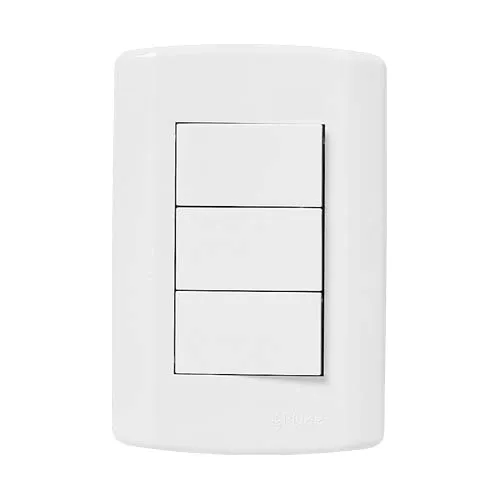 Kit 5 Interruptores 3 Teclas Simples Pluzie Pluzi Modular