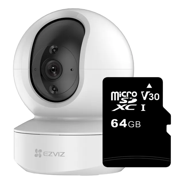 Kit Camara De Seguridad Wifi Robotica 360° 1080p + Msd 64gb