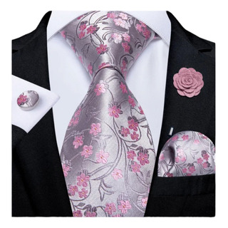 Set Corbata Flores Con Pañuelo Fistol Y Mamcuernillas De Mo Set Corbata Flores Con Pañuelo Fistol Y Mamcuernillas De Mo