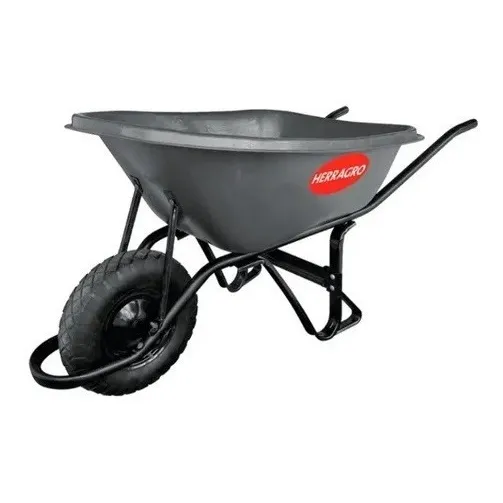 Carretilla Construccion Plastica 100lt Negra 14puLG Herragro