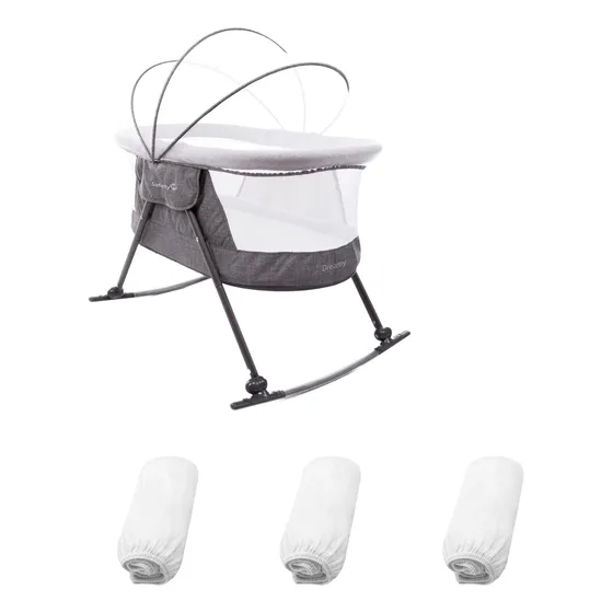 3 Lençois 43x77 Moisés Dreamy Safety 100% Algodão