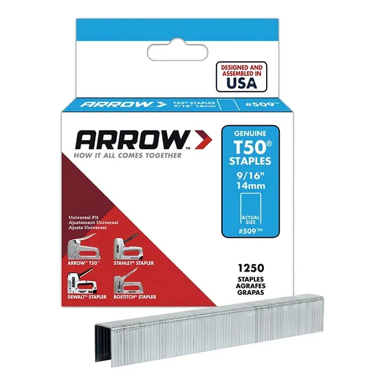 Grapas Arrow T50 9/16 (14mm) Caja 1250 Unidades 50924sp