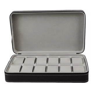 Estuche Para 12 Relojes De Viaje De Cuero Con Cremallera Estuche Para 12 Relojes De Viaje De Cuero Con Cremallera