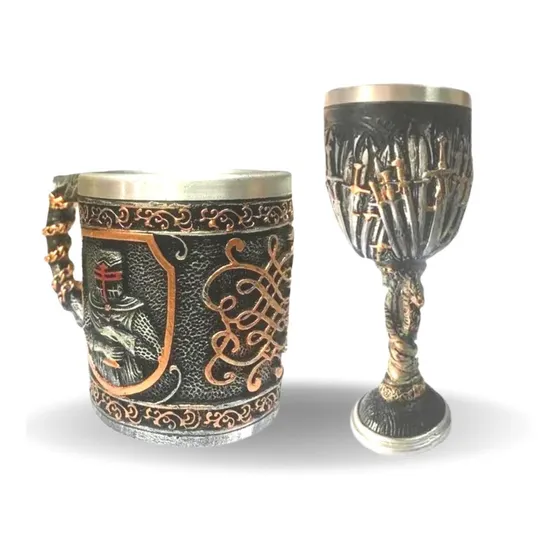Taça Game Of Thrones Medieval + Caneca Templários Chopp