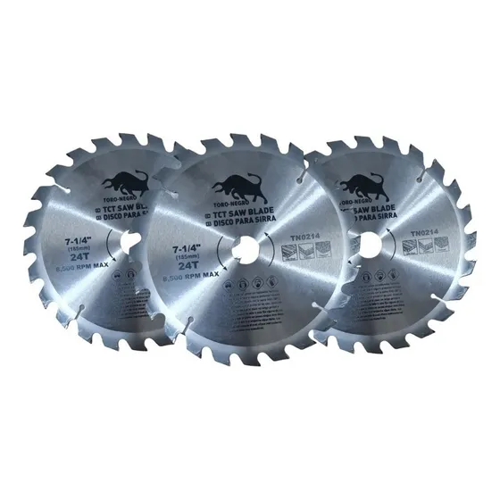 3 Disco De Corte Sierra Circular Para Madera 24 Diente 7 1/4 Color Plateado