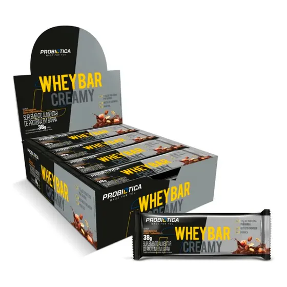 Whey Bar Creamy Sabor Coco Display 12un - Probiótica