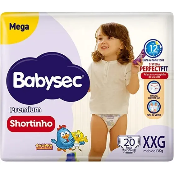 Fralda Babysec Galinha Pintadinha Shortinho Mega Xxg 20 Unid Gênero Sem gênero Tamanho Extra extra grande (XXG)