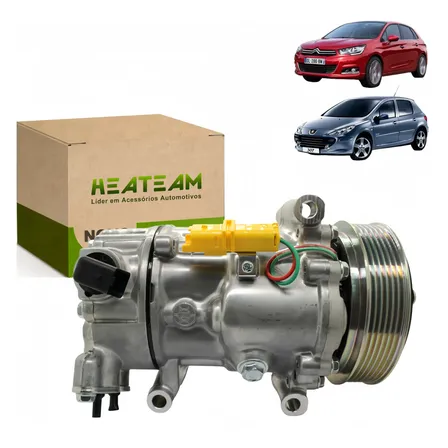 Compressor Ar Condicionado 12v 6pk C3 C4 C5 207 208 307 Novo