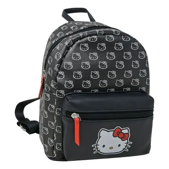 Hello Kitty - Mochila Black Mini Deluxe - Bkhkd Color Negro Diseño De La Tela Estampada