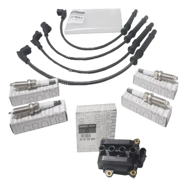 Kit Bobina + Cables + Bujias Clio 2 Mio 1.2 16v Original