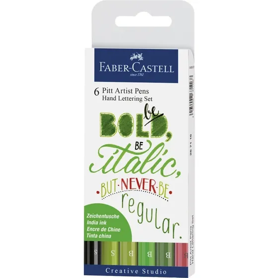 Marcador Pitt Artist Pen Faber Castell Lettering Jardin X6