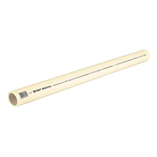 Tubo Cpvc Hidroflow 1-1/2'' Rd-11 3pz De 1 Metro Foset 45561