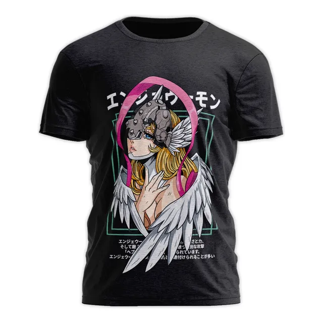 Remera Digimon World Angewomon Gatomon Anime Estampada