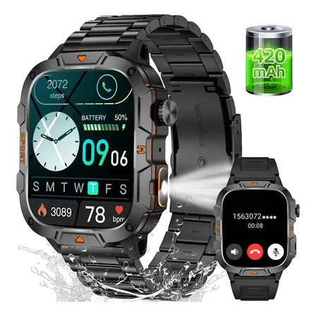 Smartwatch Original Esporte Relógio Digital Masculino Ip68 Preto Aço Inoxidável