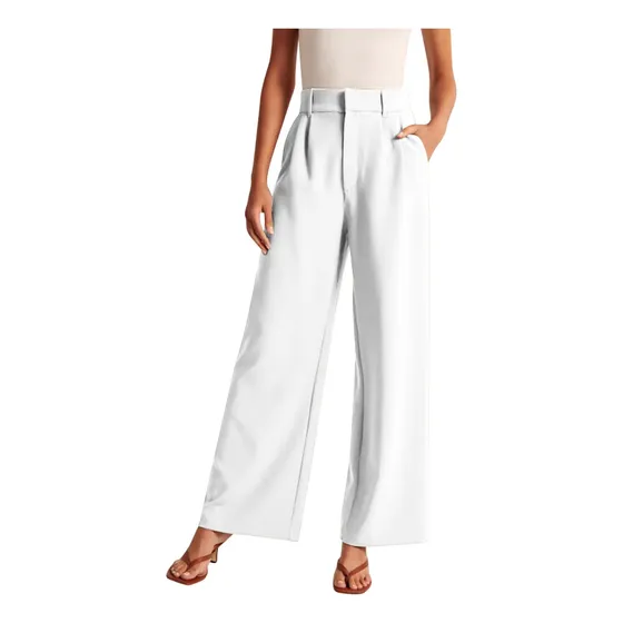 Pantalones Anchos De Cintura Alta W Para Mujer, Color Versát