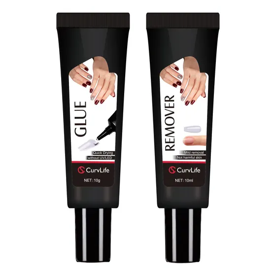 Pegamento Para Uñas Curvlife De Secado Rápido, 10 G, Con Rem