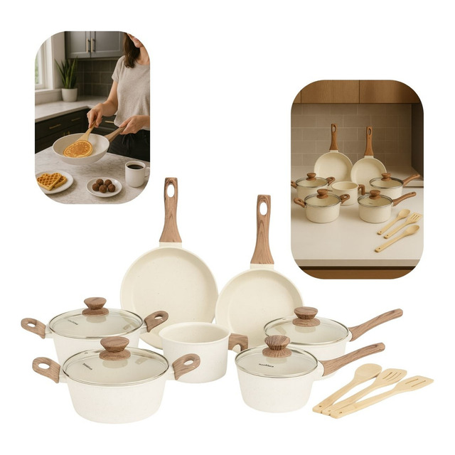 Jogo De Panelas De Cozinha Mimo Style Cook Fundo De Tripla Indução Com 10 Peças De Alumíni... Jogo De Panelas De Cozinha Mimo Style Cook Fundo De Tripla Indução Com 10 Peças De Alumíni...