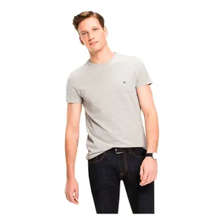 Camiseta Tommy Hilfiger Essential Cotton Icon Cinza Mescla Camiseta Tommy Hilfiger Essential Cotton Icon Cinza Mescla