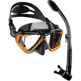 Kit De Mergulho Cressi Máscara Pano 4 Snorkel Supernova Dry Cor Preto/laranja Kit De Mergulho Cressi Máscara Pano 4 Snorkel Supernova Dry Cor Preto/laranja
