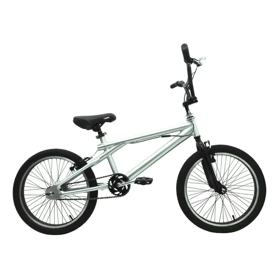 Bicicleta Bmx Fire Bird Freestyle R20 Cuadro Aluminio Color Plateado