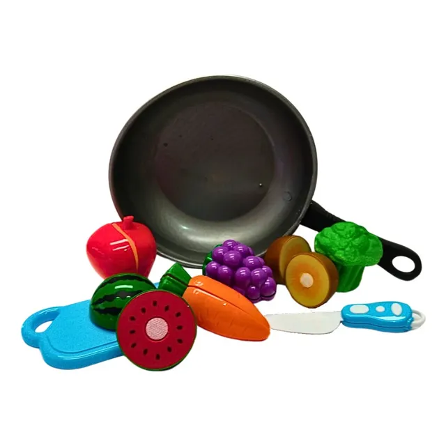 Set De Frutas Y Veduras Para Cortar Con Sartén-okidoki.