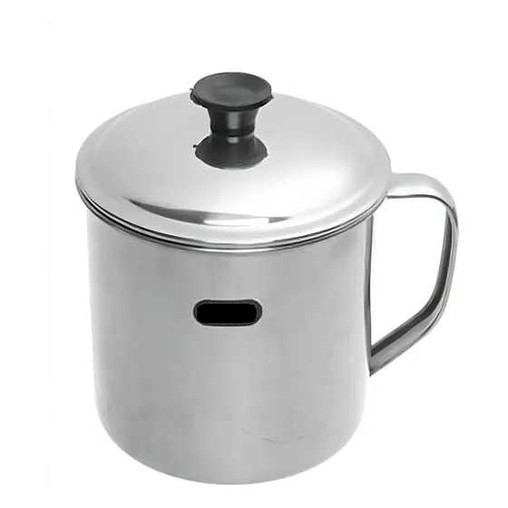Taza Vaso Acero Taza Camping Plateada 9 Cm Color Plateado Liso