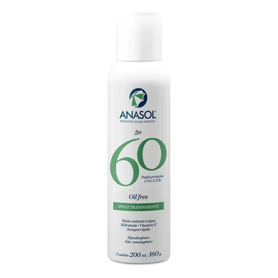 Protetor Solar Anasol Fps 60 Spray Secagem Rápida 200ml