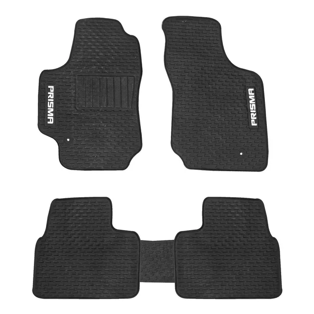 Alfombra Spaco Látex Chevrolet Prisma Negro Con Logo