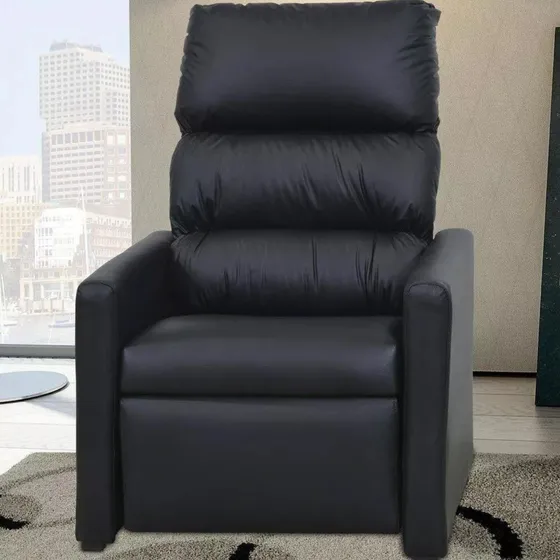 Poltrona Papai Retratil Reclinavel Idoso Corino Preto Matrix