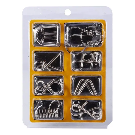 Zerodis 8 Unids Rompecabezas De Metal Rompecabezas Iq Test Rompecabezas Juego De La Mente Cubo Rubik Juguetes Educativos Para Niños Y Adultos Juegos De Mesa Familiares