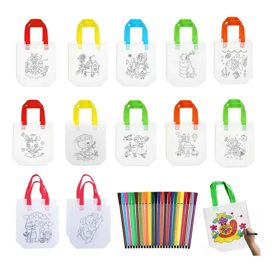 Pack De 24 Bolsas Pintar+24pcspluma De Acuarela Cumpleaños