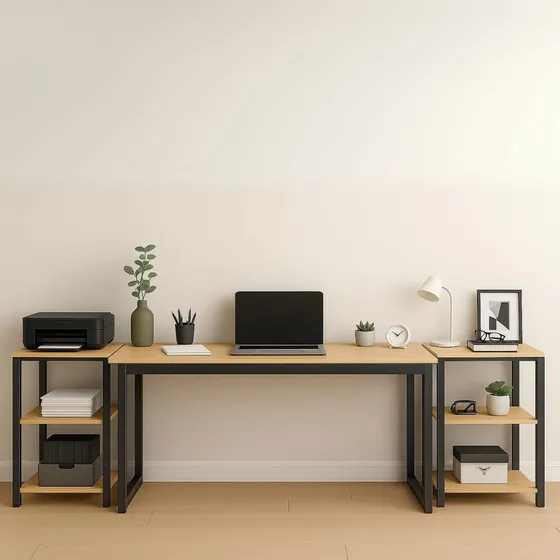 Kit Mesa - 150cm Com Mini Estante Para Escritório
