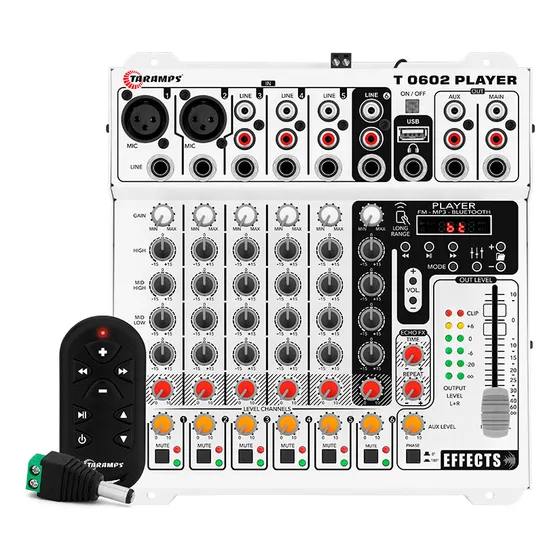 Mesa De Som Automotivo Taramps T 0602 Player Mixer