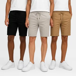 Kit 3 Bermuda Sarja Colorida Premium Masculino Diversa Cores Kit 3 Bermuda Sarja Colorida Premium Masculino Diversa Cores