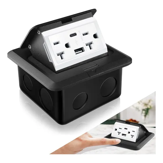 Enchufe Escritorio Piso Contactos Con  Puerto Usb Y C