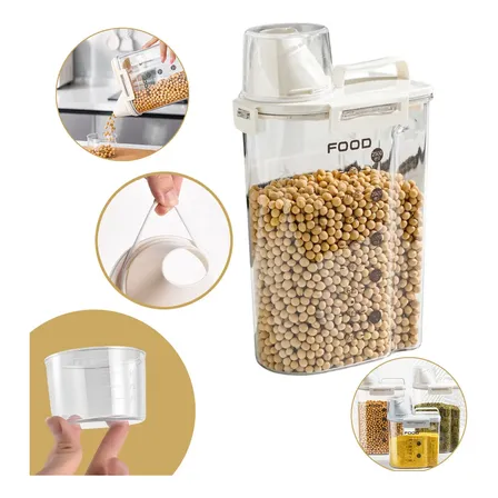 Pote Hermético Acrílico 2,5l Bico Dosador Transparente Branco