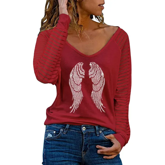 Blusa Tops Camisa Manga Larga Raya Casual Suelta Cuello